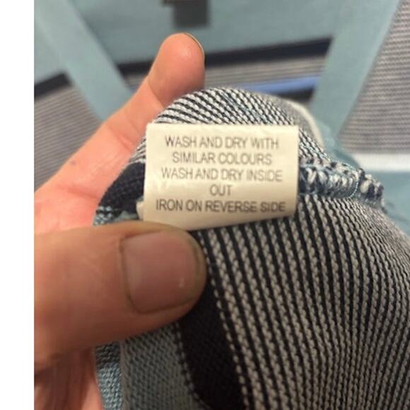 Rogues Gallery wool cardigan striped blue gray white black cotton mens large - Picture 6 of 8